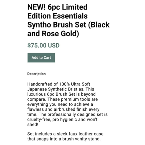 NEW Crown Brush 6 Piece Black Brush Set - Picture 7 of 8